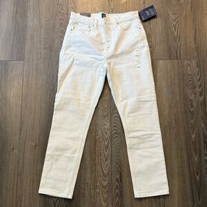 GAP Women's High-Rise Straight Jeans in Off-White/Cream